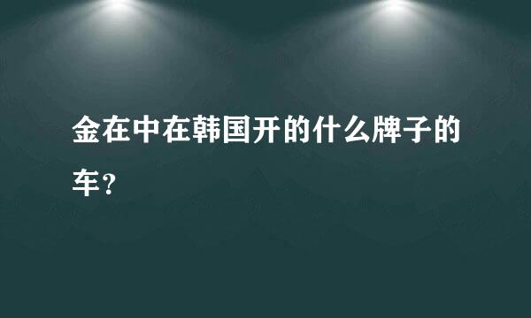 金在中在韩国开的什么牌子的车？