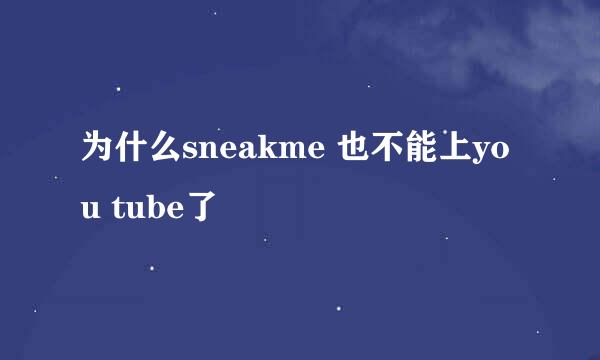 为什么sneakme 也不能上you tube了