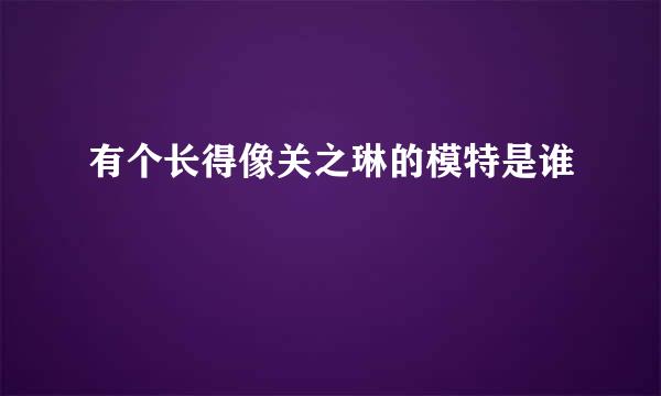 有个长得像关之琳的模特是谁