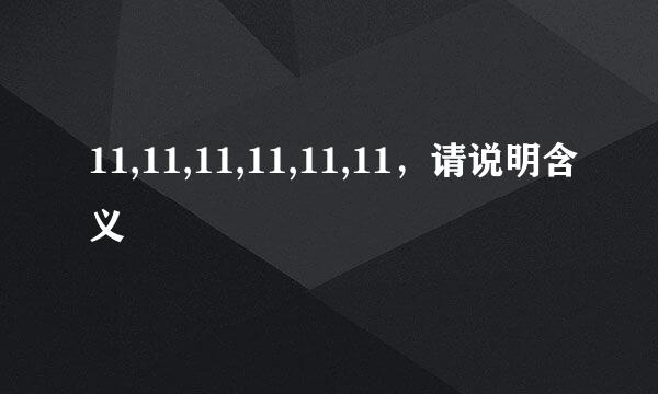 11,11,11,11,11,11，请说明含义