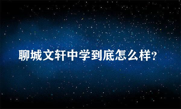 聊城文轩中学到底怎么样？