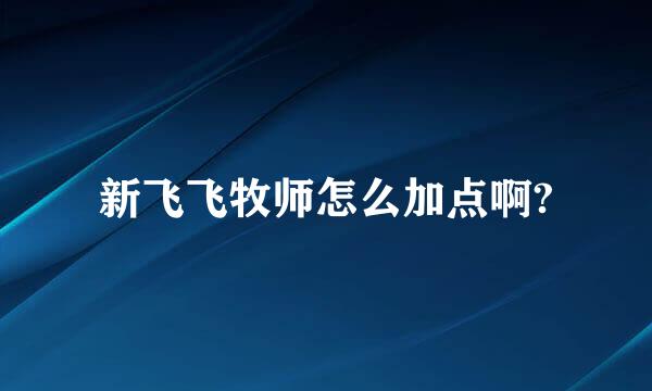 新飞飞牧师怎么加点啊?