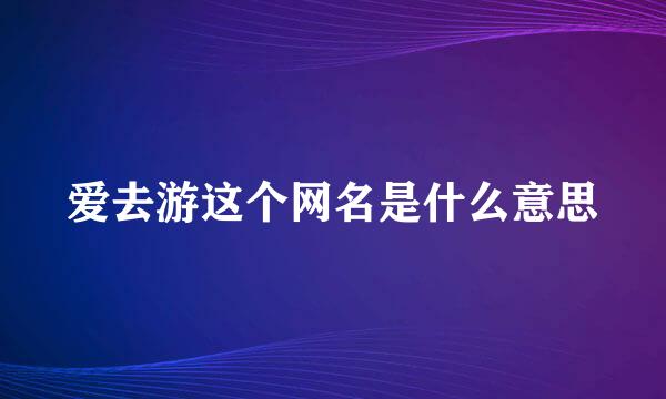 爱去游这个网名是什么意思