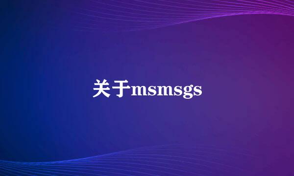 关于msmsgs