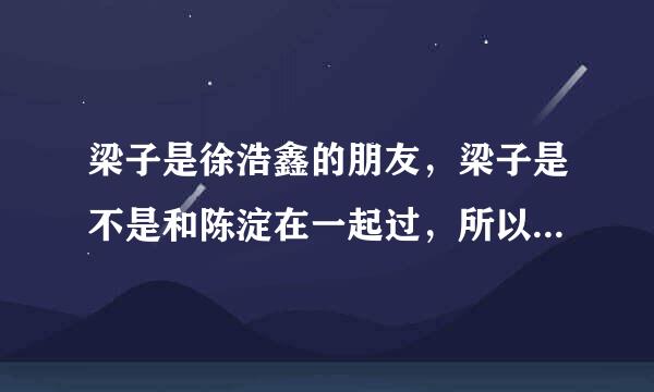 梁子是徐浩鑫的朋友，梁子是不是和陈淀在一起过，所以陈淀和徐浩鑫认识对吗？还有陈淀是男同对吗。。