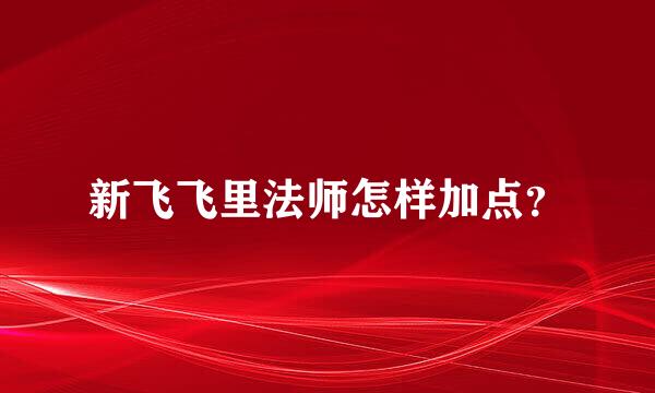 新飞飞里法师怎样加点？