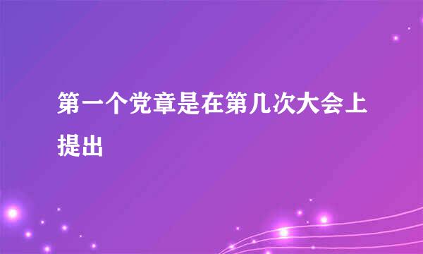 第一个党章是在第几次大会上提出