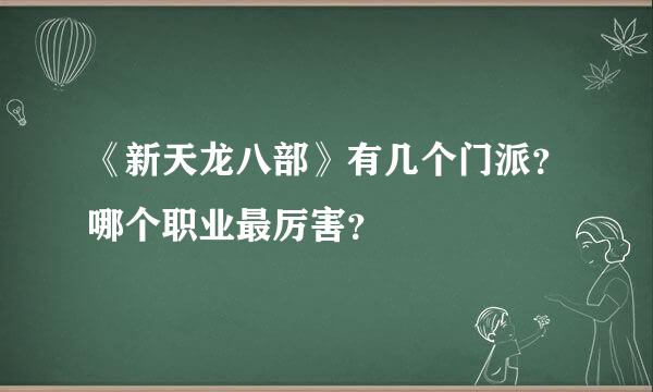 《新天龙八部》有几个门派？哪个职业最厉害？