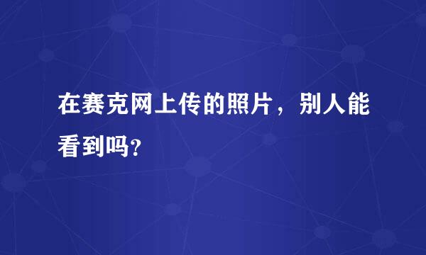 在赛克网上传的照片，别人能看到吗？