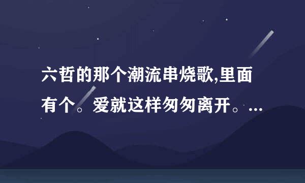 六哲的那个潮流串烧歌,里面有个。爱就这样匆匆离开。。这个是什么歌啊??