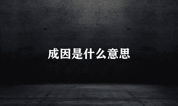 成因是什么意思