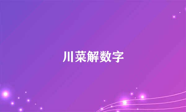 川菜解数字