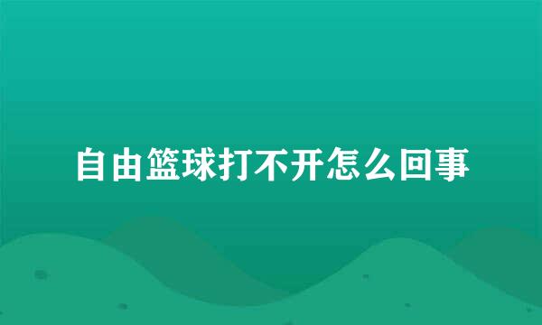 自由篮球打不开怎么回事