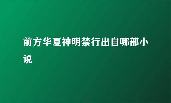 前方华夏神明禁行出自哪部小说