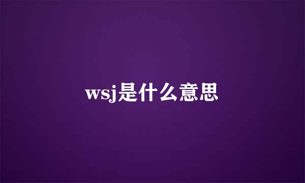 wsj是什么意思