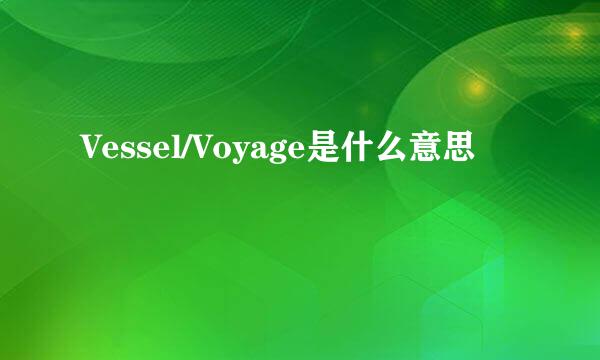 Vessel/Voyage是什么意思