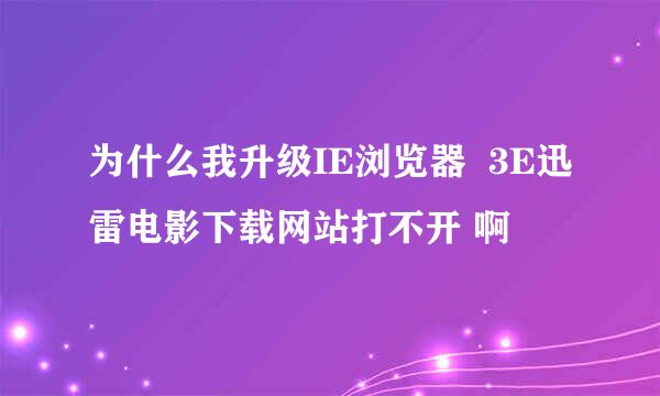 为什么我升级IE浏览器  3E迅雷电影下载网站打不开 啊