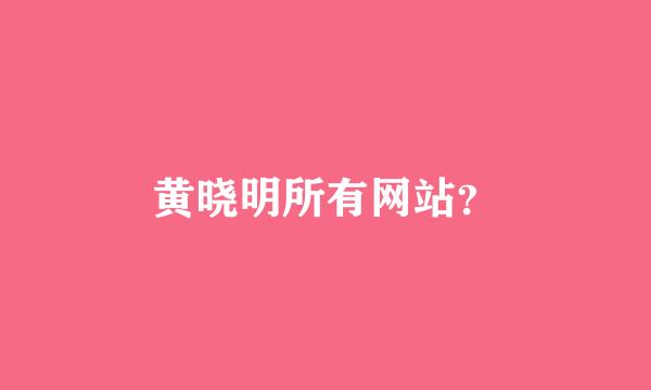 黄晓明所有网站？