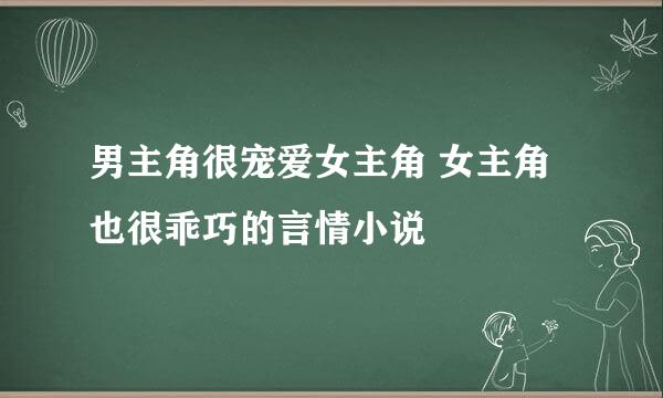 男主角很宠爱女主角 女主角也很乖巧的言情小说