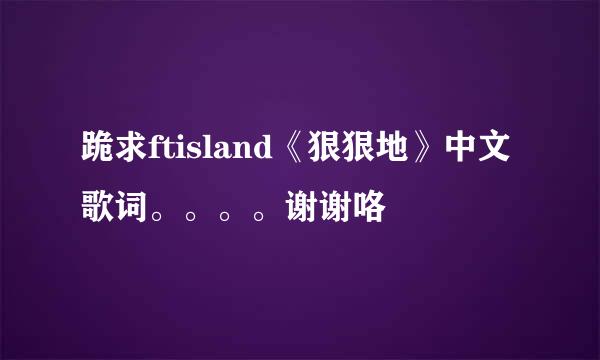 跪求ftisland《狠狠地》中文歌词。。。。谢谢咯