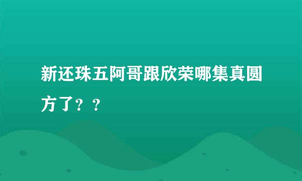 新还珠五阿哥跟欣荣哪集真圆方了？？