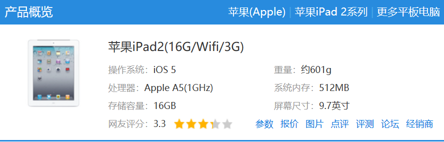 ipad2的具体配置是什么？