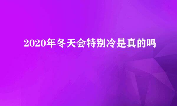 2020年冬天会特别冷是真的吗