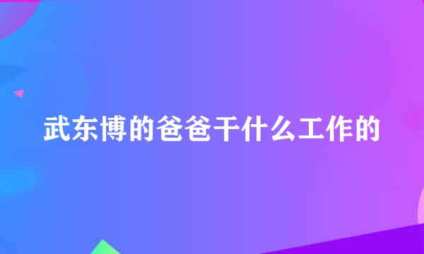 武东博的爸爸干什么工作的