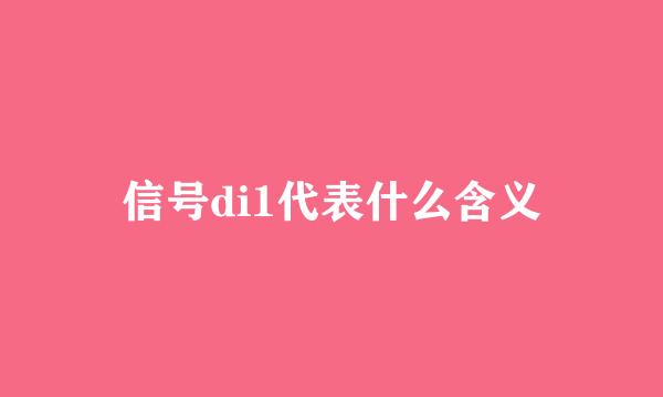 信号di1代表什么含义