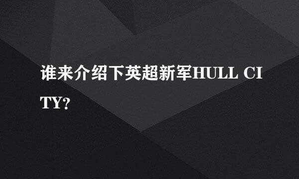 谁来介绍下英超新军HULL CITY？