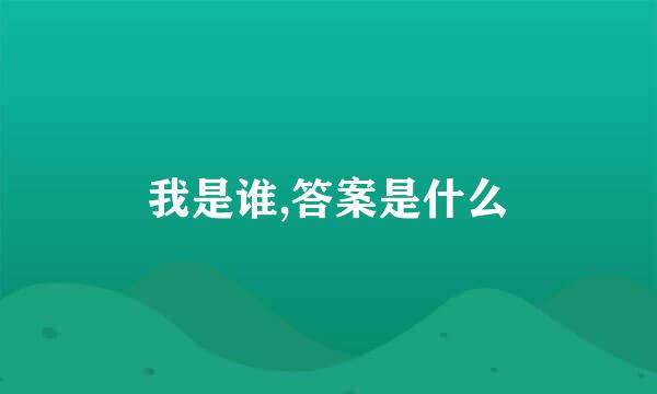 我是谁,答案是什么