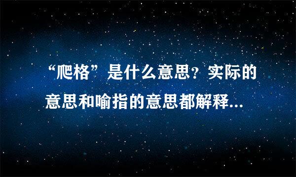 “爬格”是什么意思？实际的 意思和喻指的意思都解释一下，谢谢，坐等