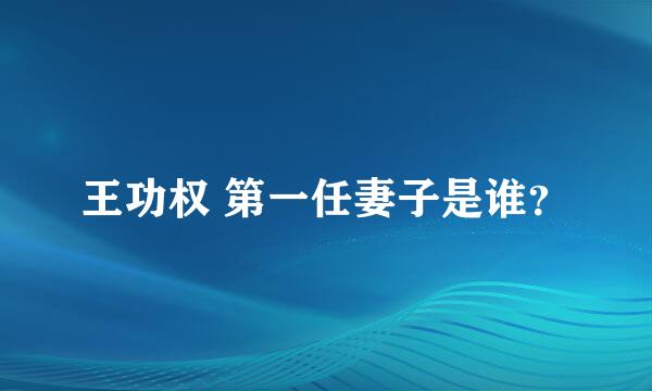 王功权 第一任妻子是谁？