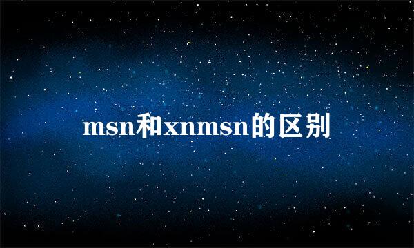 msn和xnmsn的区别