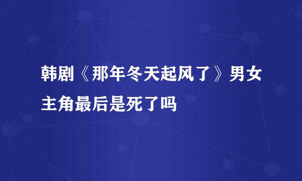 韩剧《那年冬天起风了》男女主角最后是死了吗