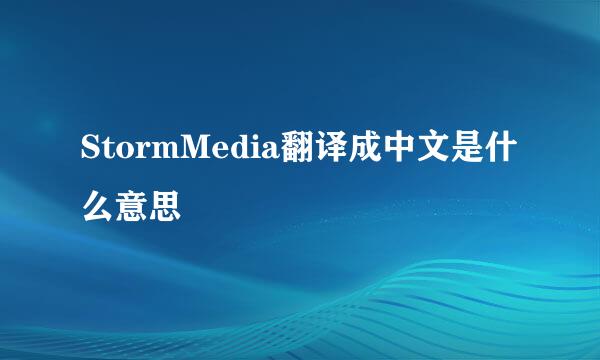 StormMedia翻译成中文是什么意思