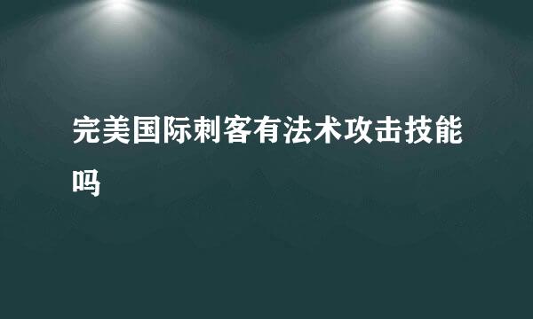 完美国际刺客有法术攻击技能吗