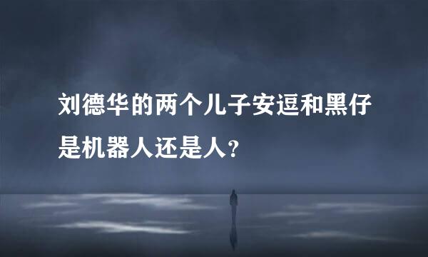 刘德华的两个儿子安逗和黑仔是机器人还是人？