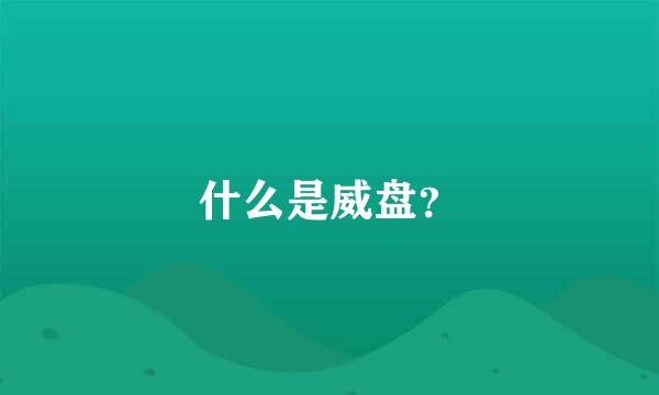 什么是威盘？