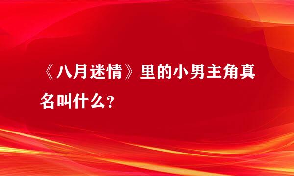 《八月迷情》里的小男主角真名叫什么？