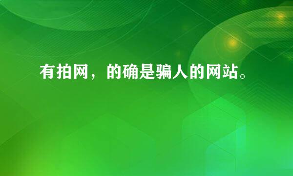 有拍网，的确是骗人的网站。