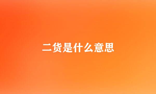 二货是什么意思