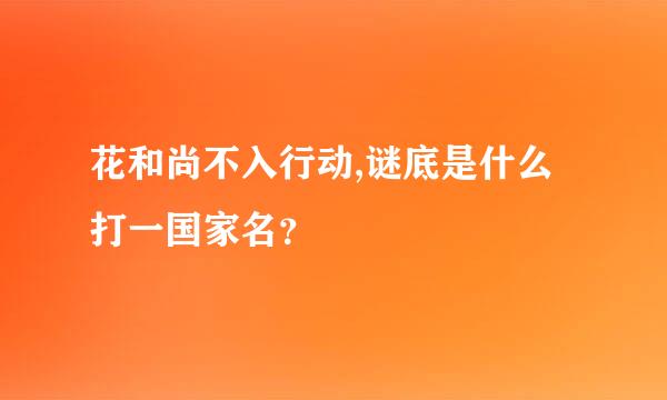 花和尚不入行动,谜底是什么打一国家名？