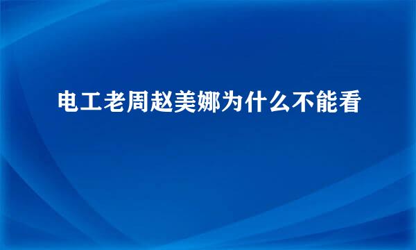 电工老周赵美娜为什么不能看