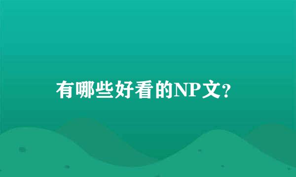 有哪些好看的NP文？