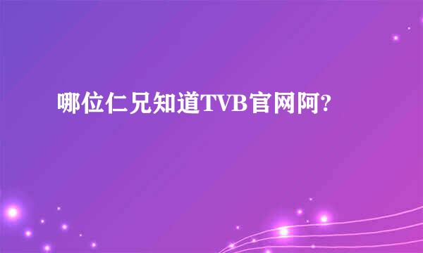 哪位仁兄知道TVB官网阿?