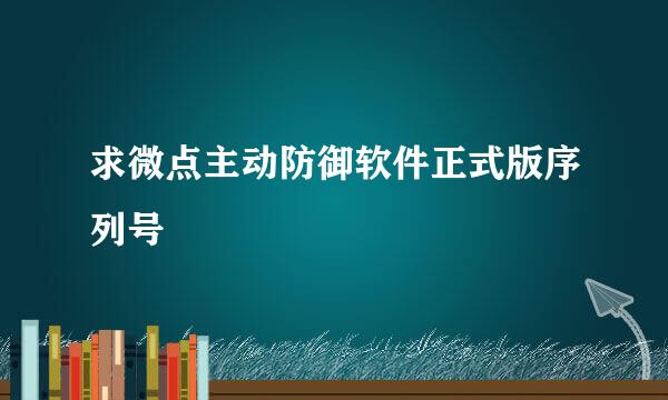 求微点主动防御软件正式版序列号