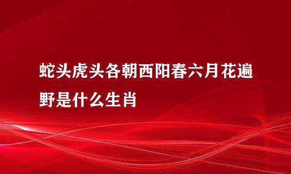 蛇头虎头各朝西阳春六月花遍野是什么生肖