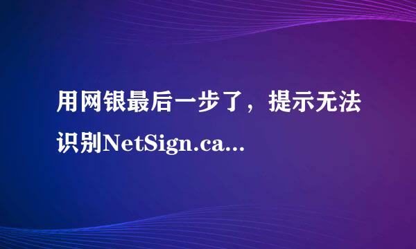 用网银最后一步了，提示无法识别NetSign.cab，说阻止了。结果不能支付了