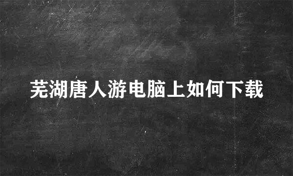 芜湖唐人游电脑上如何下载